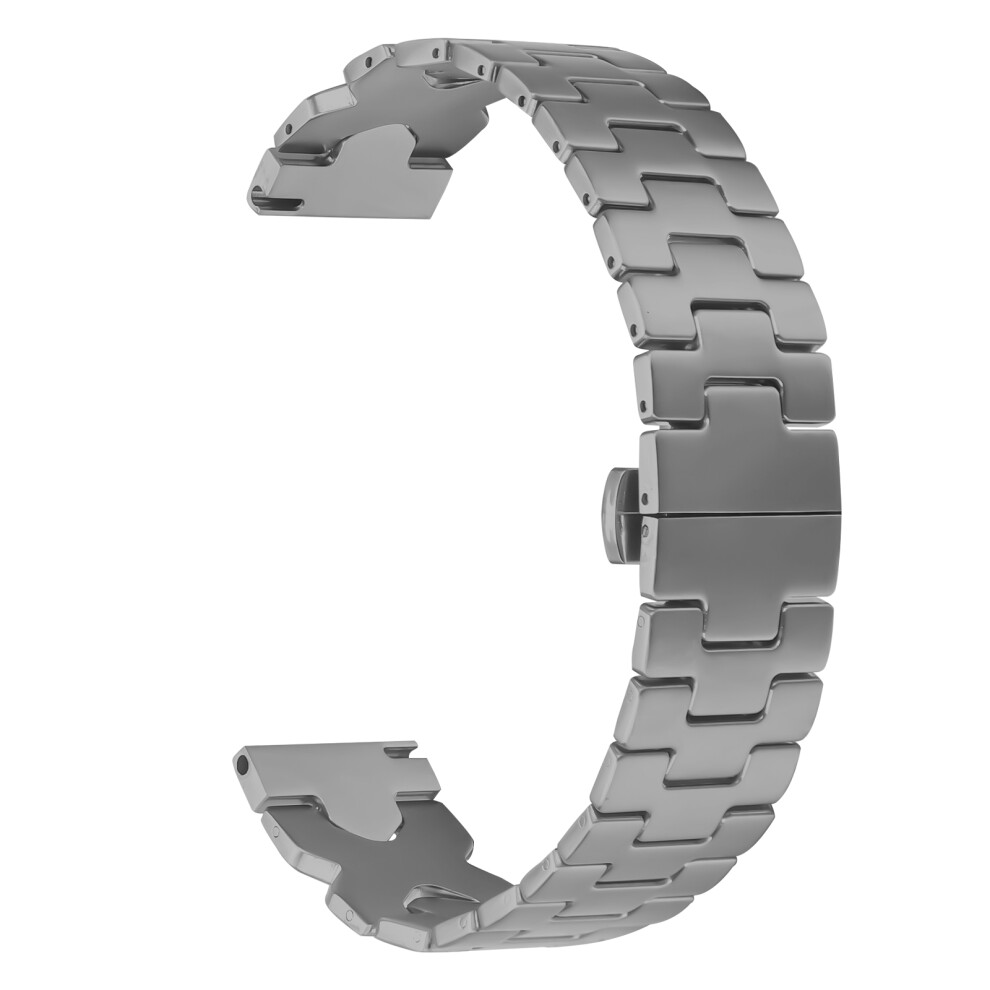 (Titanium) Stainless Steel Watch Band For Fitbit Versa / Versa Lite / Versa 2 Electroplating Strap With X-Shaped Butterfly Clasp 6914289768275