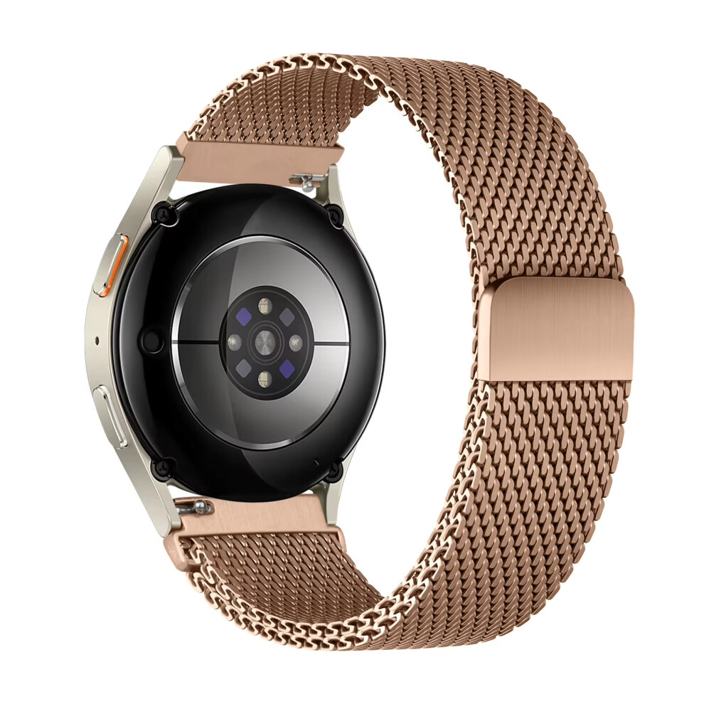 (Rose ) 18Mm Electroplating Milanese Watch Band For Garmin Venu 3S / Forerunner 265S / Vivomove 3S Stainless Steel Strap Gold 6914289993851