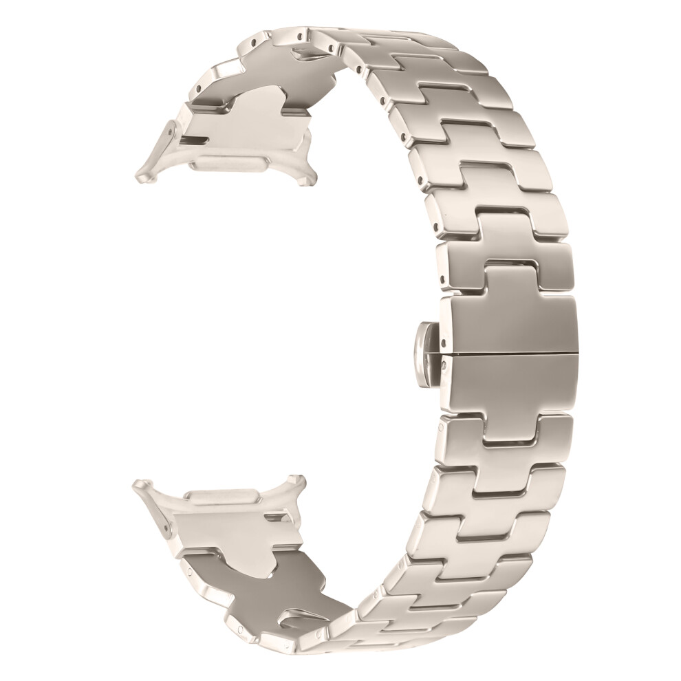 (Starlight) Stainless Steel Watch Band For Samsung Galaxy Watch8 Classic 46Mm / Watch8 44Mm / 40Mm Strap With X-Shaped Butterfly Clasp 6914286233110