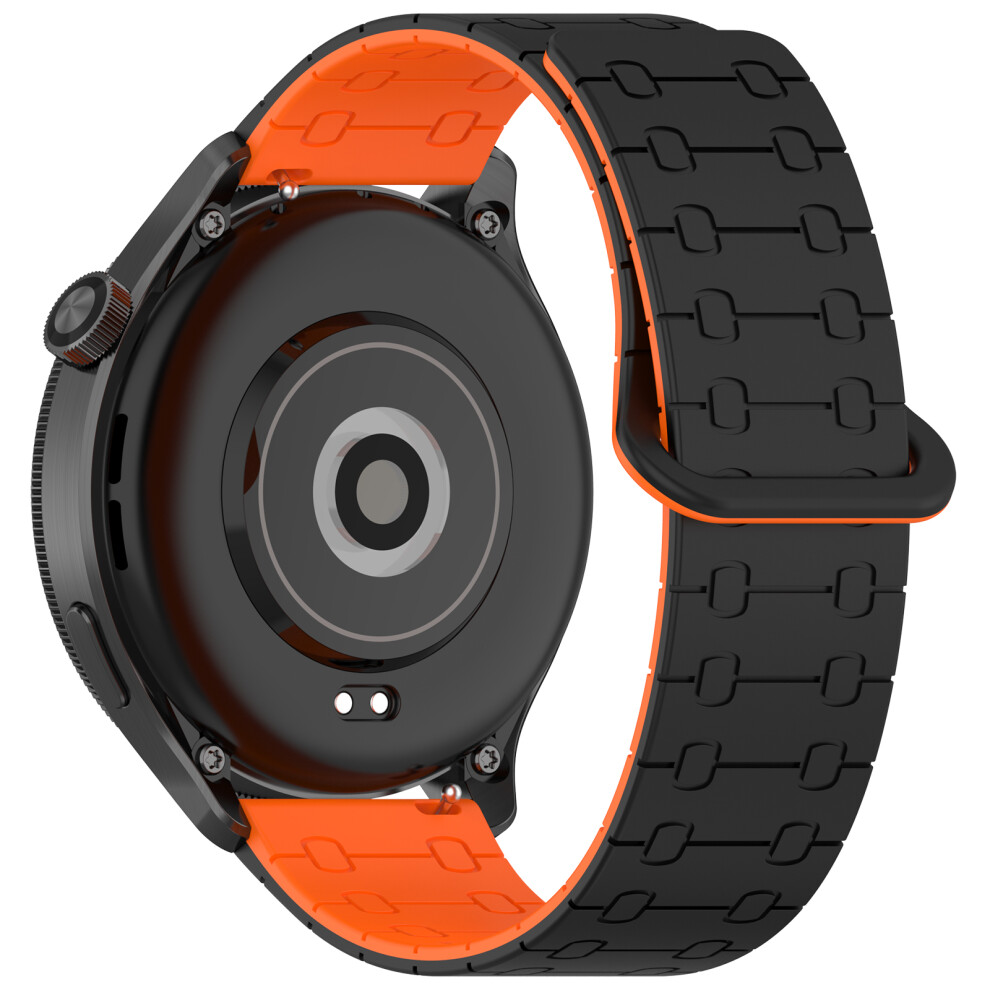 (Black / Orange) 22Mm Magnetic Silicone Strap For Huawei Watch Gt 6 46Mm / 5 46Mm / 5 Pro 46Mm / Huami Amazfit Bip 5 5-Bead Design Watch Band Orange,Black 6914287821453