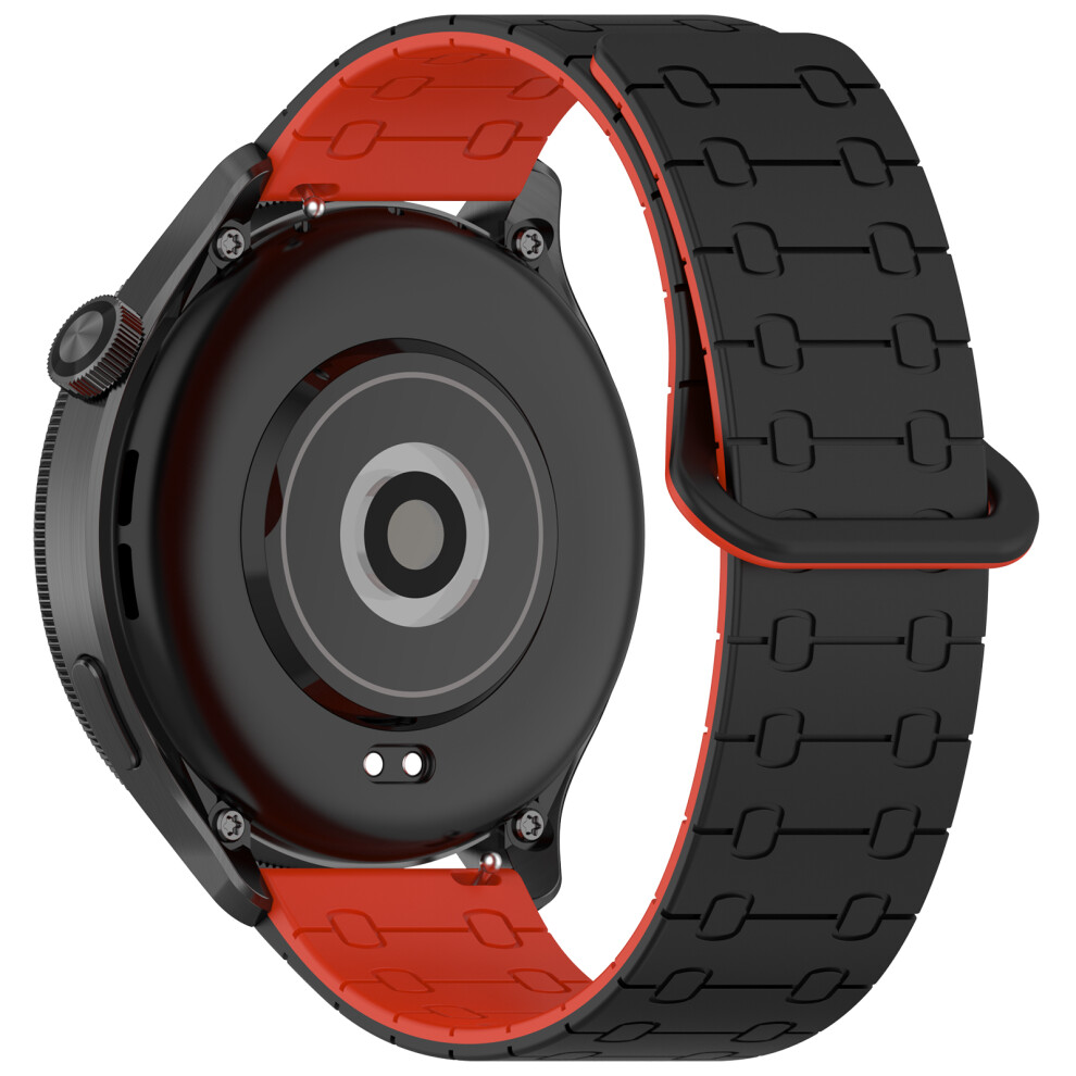 (Black / Red) 22Mm Magnetic Silicone Strap For Huawei Watch Gt 6 46Mm / 5 46Mm / 5 Pro 46Mm / Huami Amazfit Bip 5 5-Bead Design Watch Band Black,Red 6914282274407