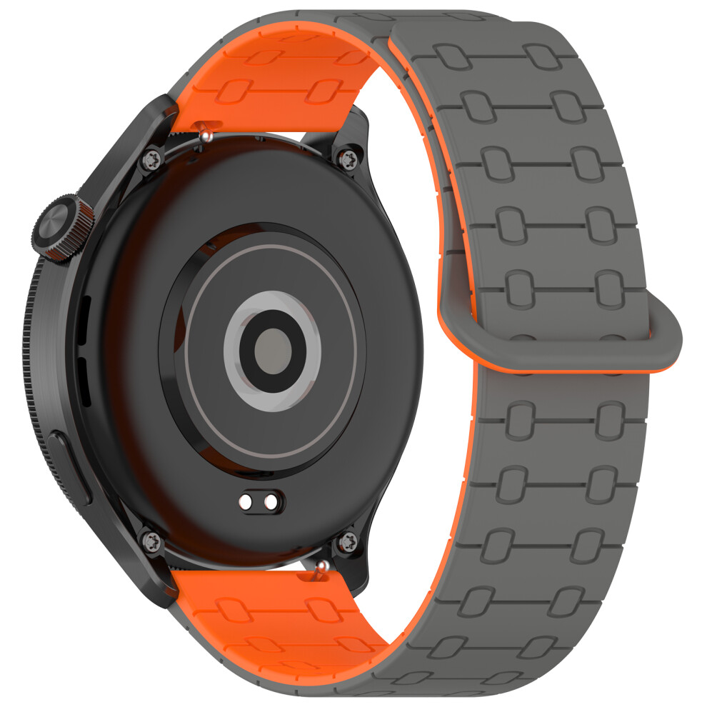 (Grey / Orange) 22Mm Magnetic Silicone Strap For Huawei Watch Gt 6 46Mm / 5 46Mm / 5 Pro 46Mm / Huami Amazfit Bip 5 5-Bead Design Watch Band Orange,Grey 6914286417305