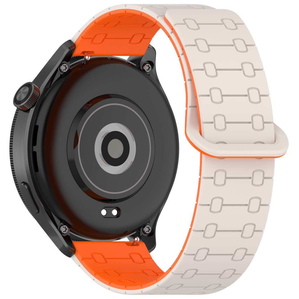 (Starlight / ) 22Mm Magnetic Silicone Strap For Huawei Watch Gt 6 46Mm / 5 46Mm / 5 Pro 46Mm / Huami Amazfit Bip 5 5-Bead Design Watch Band Orange 6914286107107