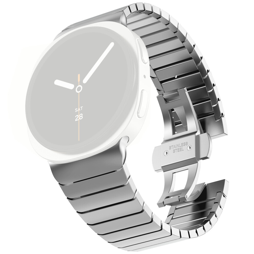 (Silver) Titanium Alloy Watch Band For Samsung Galaxy Watch8 Classic 46Mm / Watch8 44Mm / 40Mm With Butterfly Clasp Silver 6914285582103