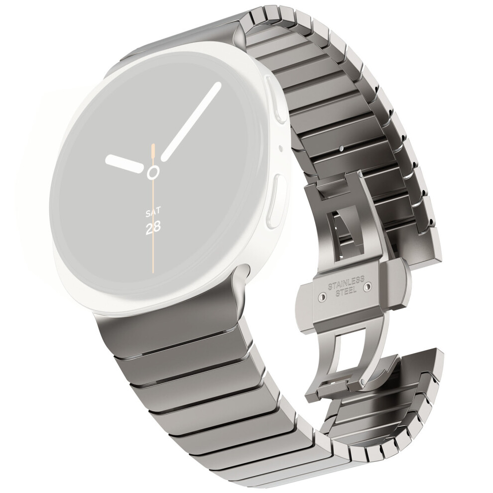 (Grey) Titanium Alloy Watch Band For Samsung Galaxy Watch8 Classic 46Mm / Watch8 44Mm / 40Mm With Butterfly Clasp Grey 6914289528800
