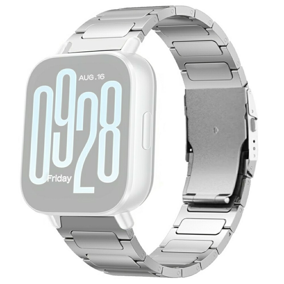 (Silver) Titanium Alloy Watchband For Xiaomi Redmi Watch 5 / 4 / Smart Band 9 Pro / Smart Band 8 Pro H-Shaped Buckle Wrist Strap Silver 6914287457041