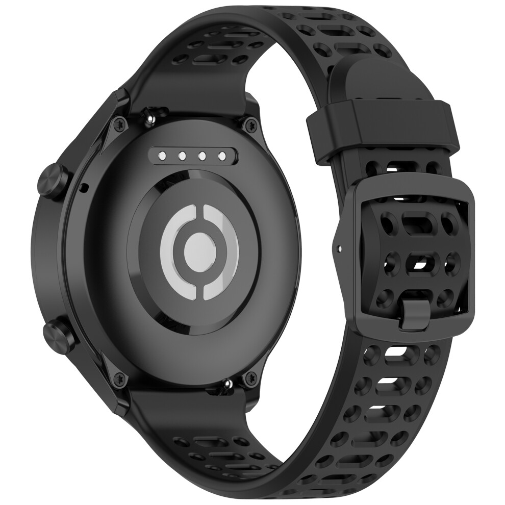 (Black) 22Mm Silicone Strap For Oppo Watch Sport Solid Color Breathable Smart Watch Band Black 6914286222053