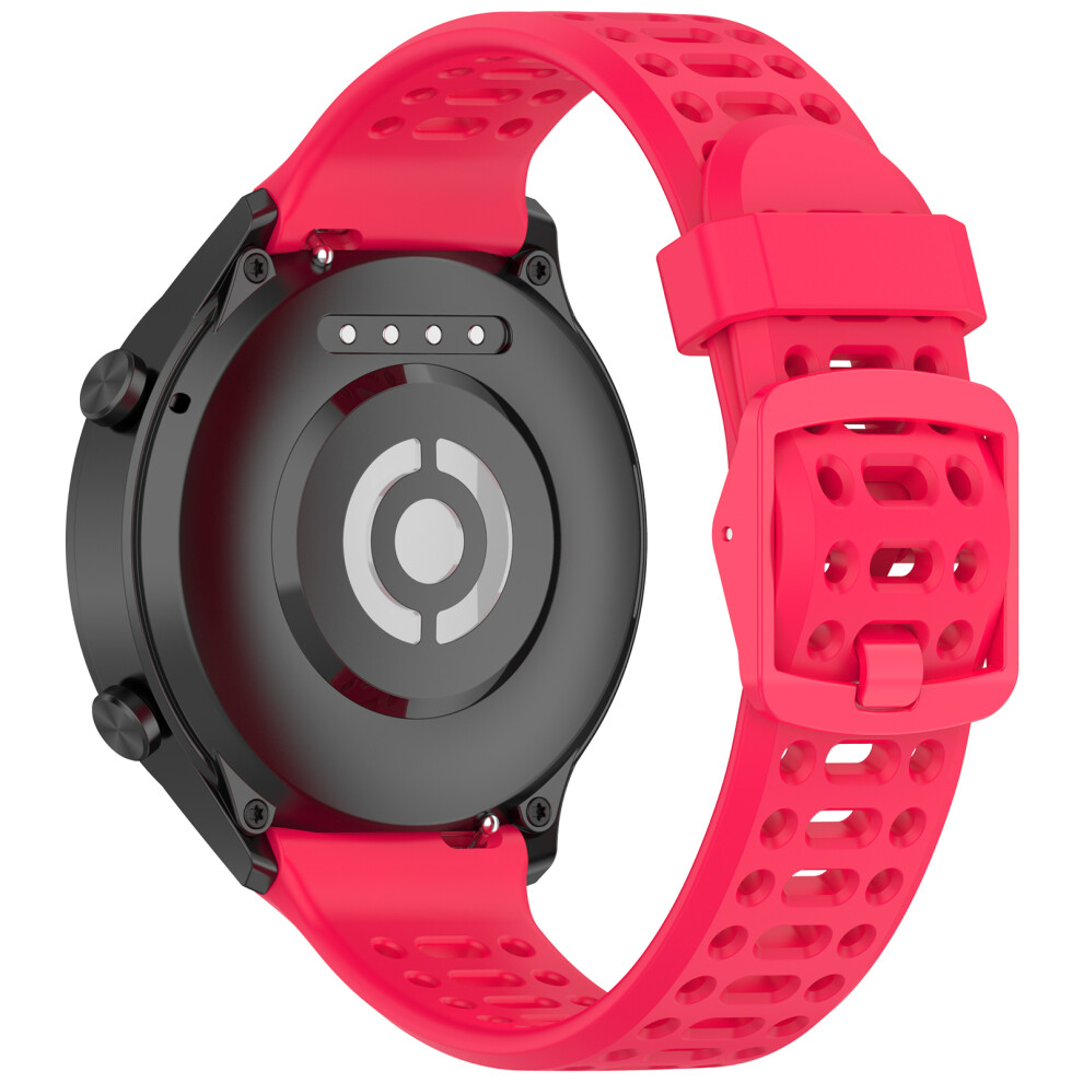(Red) 22Mm Silicone Strap For Oppo Watch Sport Solid Color Breathable Smart Watch Band Red 6914285217326