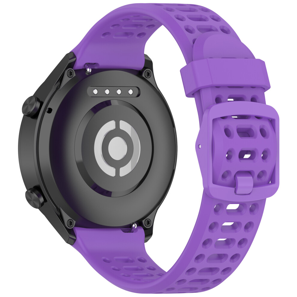 (Purple) 22Mm Silicone Strap For Oppo Watch Sport Solid Color Breathable Smart Watch Band Purple 6914285262289