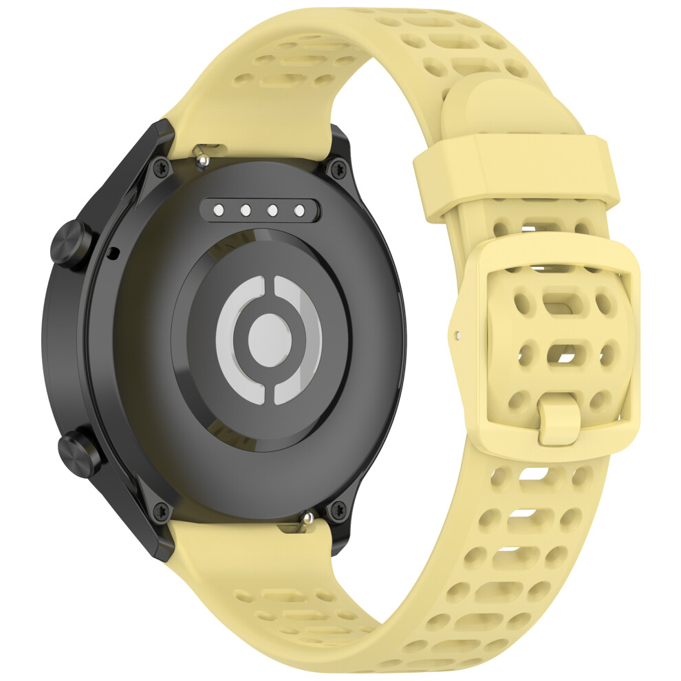 (Yellow) 22Mm Silicone Strap For Oppo Watch Sport Solid Color Breathable Smart Watch Band Yellow 6914280721309