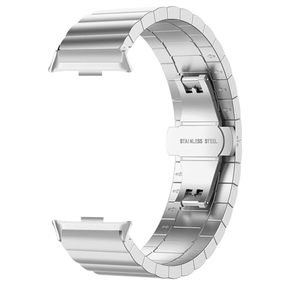(Silver) Stainless Steel Watch Band For Xiaomi Redmi Watch 5 / 4 / Smart Band 9 Pro / Smart Band 8 Pro Butterfly Clasp Wrist Strap Silver 6914289154030