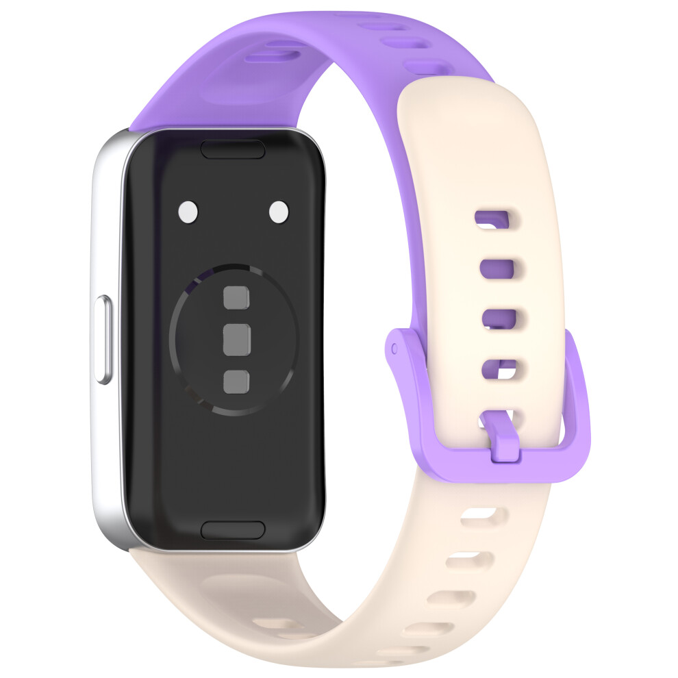 (Starlight / ) Silicone Watch Band For Huawei Band 10 / 10 Nfc / 9 / 9 Nfc / 8 / 8 Nfc Replacement Bracelet Strap With Pin Buckle Purple 6914289028027