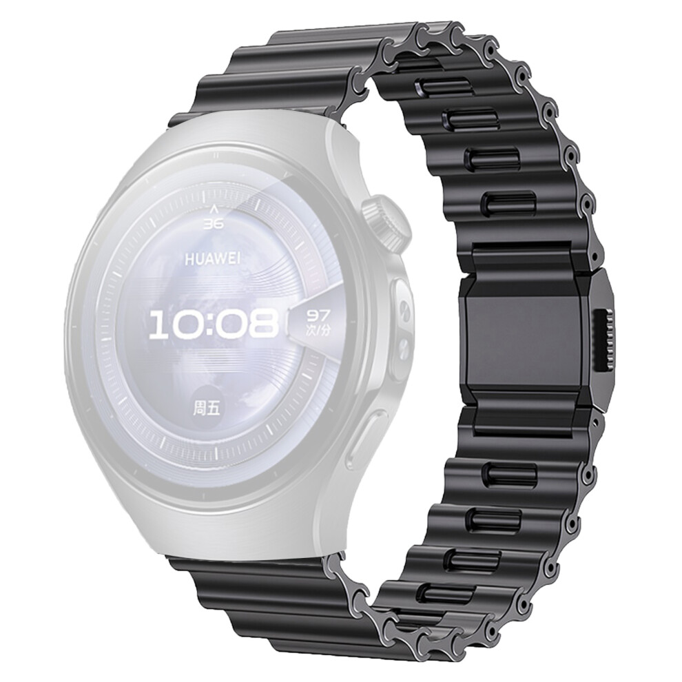 (Titanium ) 22Mm Ocean Wave Watchband For Huawei Watch Gt 5 Pro 46Mm / Gt 5 46Mm / Samsung Galaxy Watch3 45Mm Magnetic Stainless Steel Strap Grey 6914289965957