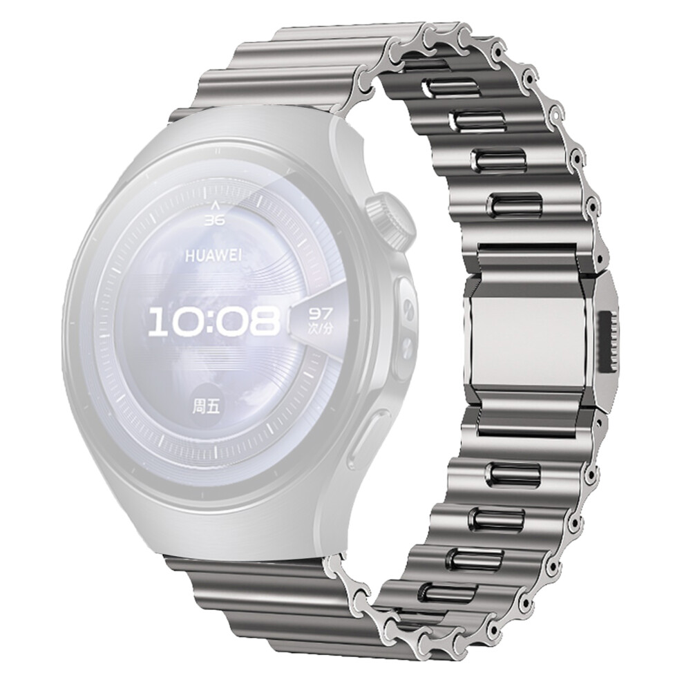 (Titanium) 22Mm Ocean Wave Watchband For Huawei Watch Gt 5 Pro 46Mm / Gt 5 46Mm / Samsung Galaxy Watch3 45Mm Magnetic Stainless Steel Strap 6914282356011