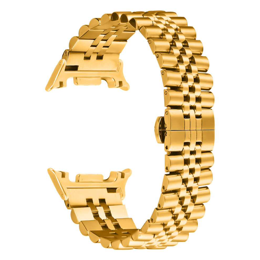 (Gold) Watch Band For Samsung Galaxy Watch8 Classic 46Mm / Watch8 44Mm / 40Mm Stainless Steel Five-Bead Electroplated Strap Gold 6914280091341