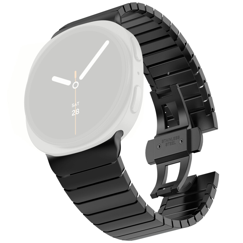 (Black) Titanium Alloy Watch Band For Samsung Galaxy Watch8 Classic 46Mm / Watch8 44Mm / 40Mm With Butterfly Clasp Black 6914288586368