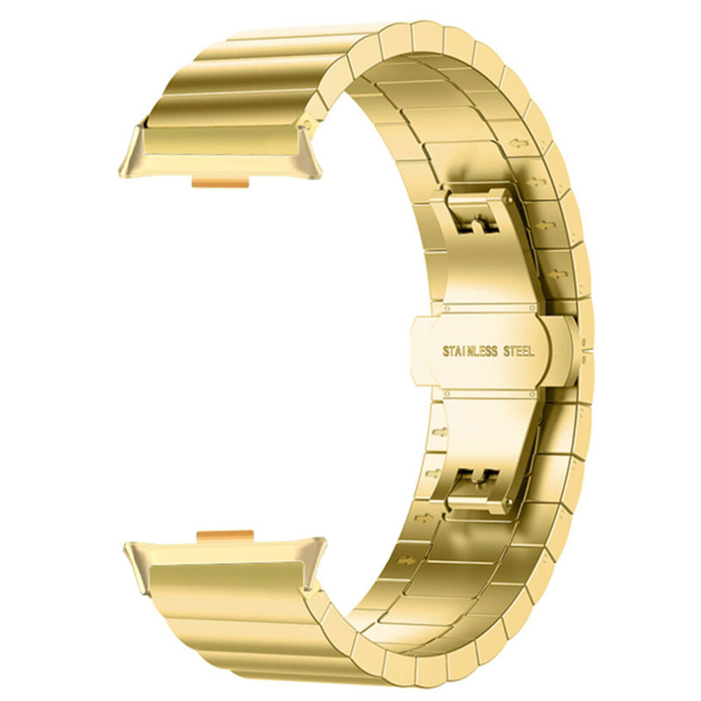(Gold) Stainless Steel Watch Band For Xiaomi Redmi Watch 5 / 4 / Smart Band 9 Pro / Smart Band 8 Pro Butterfly Clasp Wrist Strap Gold 6914281599327