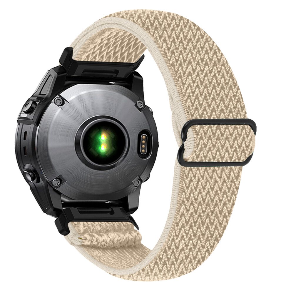 (Apricot) Watch Strap For Garmin Fenix 7S / 7S Pro / 6S Elastic Nylon Band With Connector Black 6914287271500