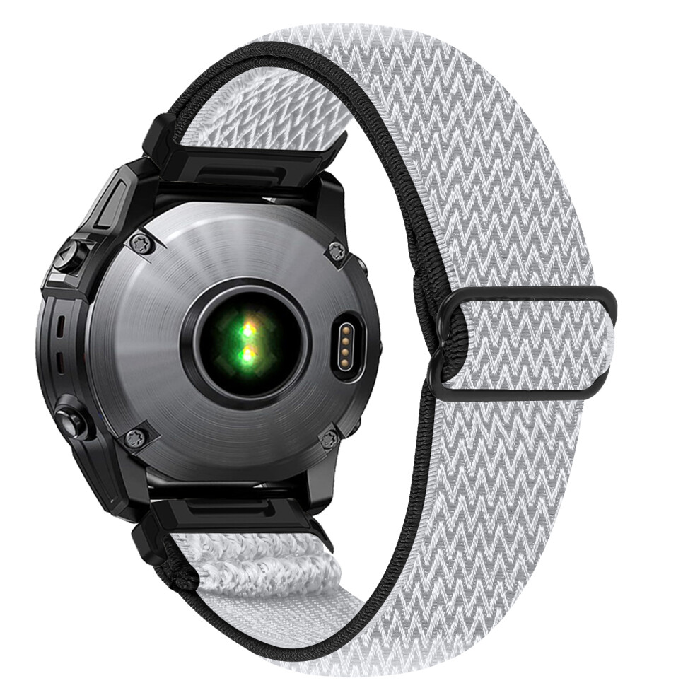 (Black / White) For Garmin Fenix 3 / Garmin Descent Mk1 Watch Strap Elastic Nylon Band With Black Connector White,Black 6914286885333