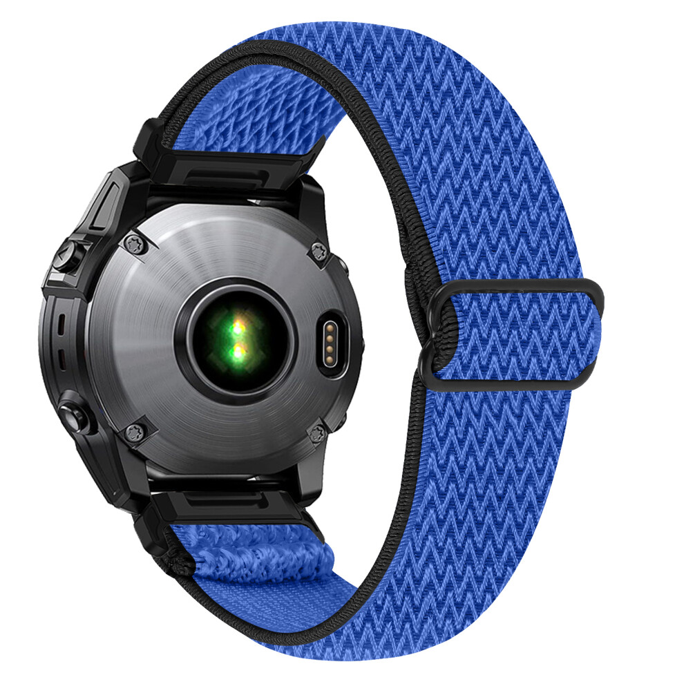 (Black / Blue) For Garmin Fenix 3 / Garmin Descent Mk1 Watch Strap Elastic Nylon Band With Black Connector Blue,Black 6914289463330