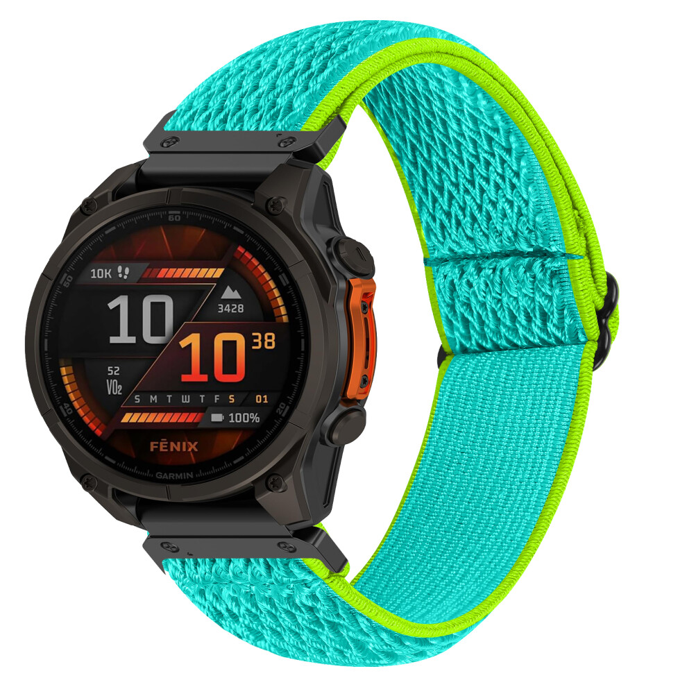 (Yellowgreen) For Garmin Fenix 3 / Garmin Descent Mk1 Watch Strap Elastic Nylon Band With Connector Black 6914285875281