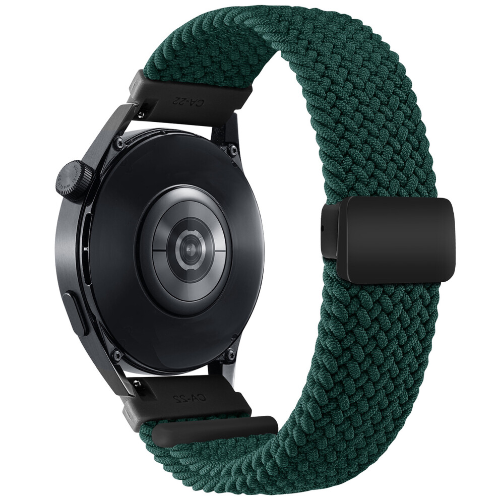 (Dark ) 20Mm Nylon Watch Bands For Garmin Vivomove Trend / Style / Luxe Folding Buckle Adjustable Braided Strap Green 6914280994741