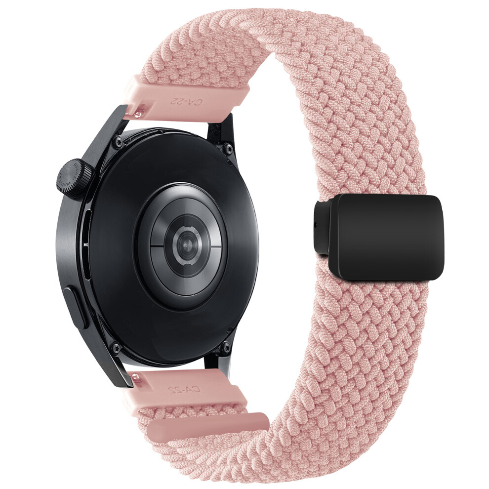 (Light ) 20Mm Nylon Watch Bands For Garmin Vivomove Trend / Style / Luxe Folding Buckle Adjustable Braided Strap Pink 6914283400041