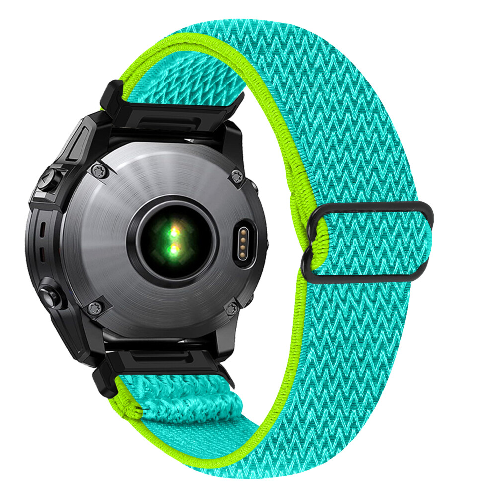 (Yellowgreen) Watch Strap For Garmin Fenix 7X / 6X Pro / 5X Plus Elastic Nylon Band With Connector Black 6914285702181