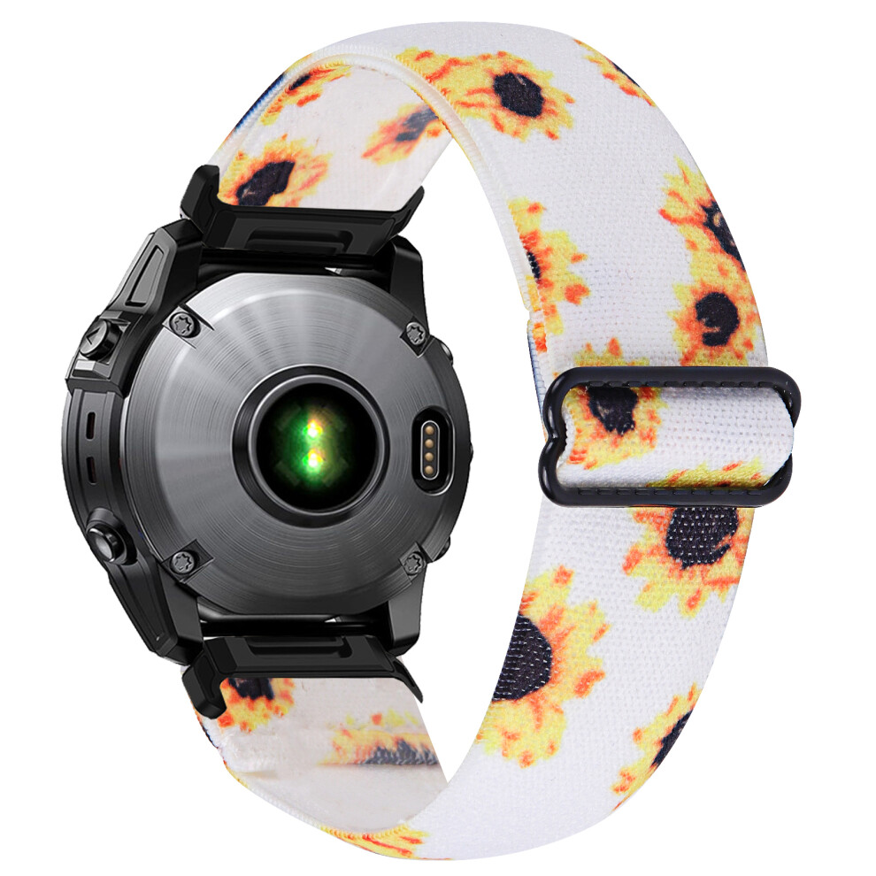 (2#) For Garmin Fenix 3 / Descent Mk1 Watch Band Pattern Design Nylon Elastic Strap With Connector Black 6914281382158