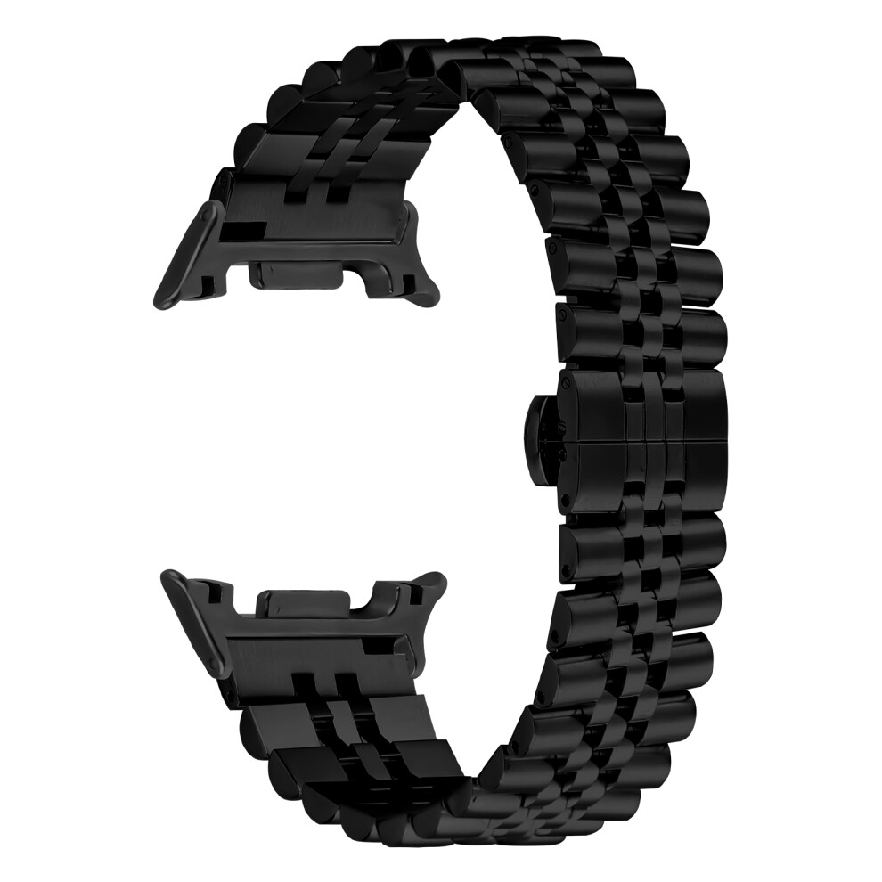 (Black) Watch Band For Samsung Galaxy Watch8 Classic 46Mm / Watch8 44Mm / 40Mm Stainless Steel Five-Bead Electroplated Strap Black 6914282043195