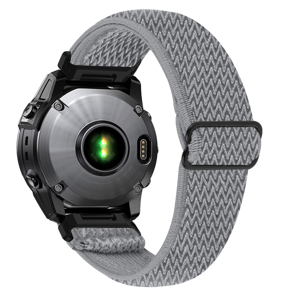 (Grey) For Garmin Fenix 3 / Garmin Descent Mk1 Watch Strap Elastic Nylon Band With Black Connector Black,Grey 6914287827127