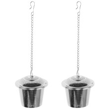 2 für blatttee mit deckel und kette