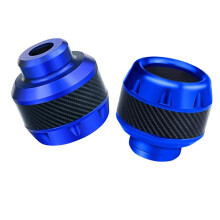 Motorcycle Frame Sliders Universal Front Fork Cup Carbon Fiber Blue For Motorbike Or Scooter Protection