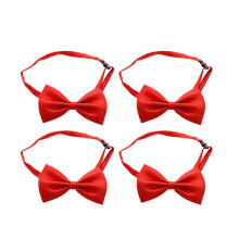 4 Stück Verstellbare Fliege Mit Schnalle Für Absolventen Unisex (Rot)