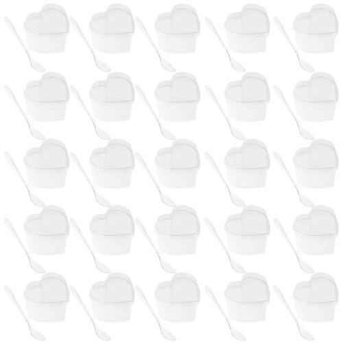 25 Vasos Corazón 150 Ml con y