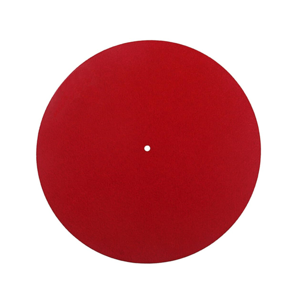 Turntable Platter Mat Static Wool Pad For Vinyl Records Slip Mat Compatible With All Turntables Enhances Sound Red 9084446555103