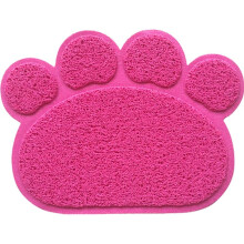 Cat Litter Mat Non-Slip Paw-Shape Pet Mat For Cats Dogs Puppies Kitten Dish Bowl Placemat 30x40cm Pink