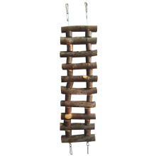 3Pcs Wooden Bird Climbing Step Ladder Toy Dark Brown for Parakeets