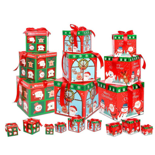 Lot De 3 Boîtes Cadeaux Rectangulaires Rouges Scintillantes Avec Nœud En Ruban D'Organza Doré - Boîte Cadeau Vide Pour Noël, Saint-Valentin, Cadeaux, Amour, Design Élégant En Carton