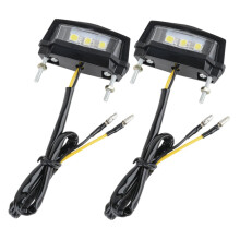 LED License Plate Light Pair For Motorcycles, Bracket Taillight, Enhanced Visibility For Dirt Bikes & Scooters