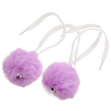 2Stück Süße Pompons Mit Glocken Für Rollschuhe Eiskunstlauf