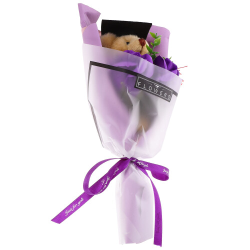 Buquê De Com Flores Artificiais E De Pelúcia