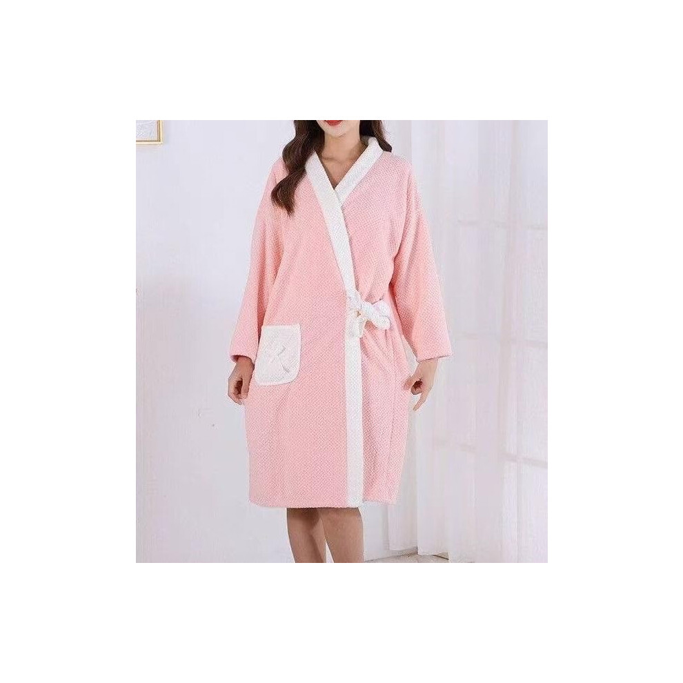 Long-Sleeved Bathrobe Absorbent After-Bath, Warm Soft Robe, Cotton-Terry, One Size-image-OPC-PMCVR72-NEW