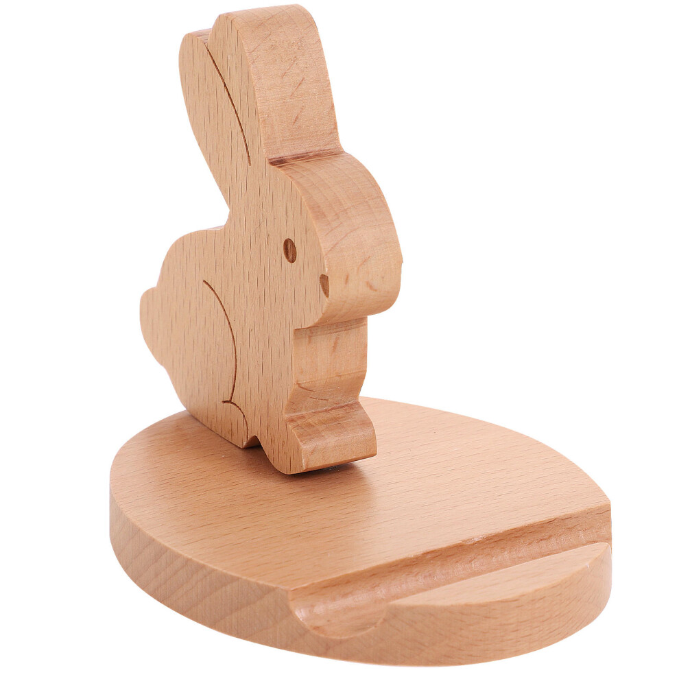 Mobile Holder Rabbit Smooth Surface Wood For Office Use 1 Piece 3022040521878
