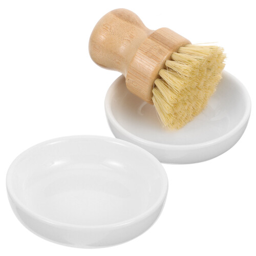 Conjunto De Escova De Para Cozinha Madeira Com Sabonete