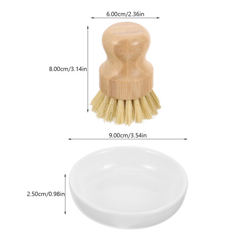 Conjunto De Escova De Para Cozinha Madeira Com Sabonete 1