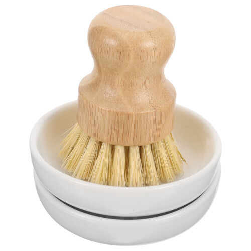 Conjunto De Escova De Para Cozinha Madeira Com Sabonete 2