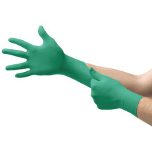 TouchNTuff Disposable Gloves Green Nitrile Powder Free Textured Fingertips Size 10 Vend Pack Pack of 20