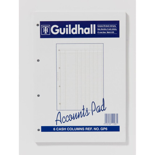 Exacompta Guildhall 6-Column Cash Account Pad A4 GP6 GHGP6