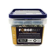 Forge FFP470YT ForgeFast Pozi Compatible Elite Performance Wood Screw ZY 4.0 x 70mm Tub of 600